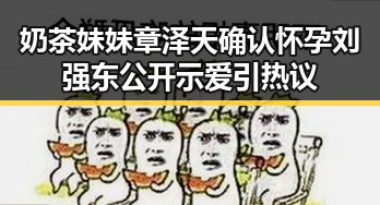 奶茶妹妹章泽天确认怀孕 刘强东公开示爱引热议