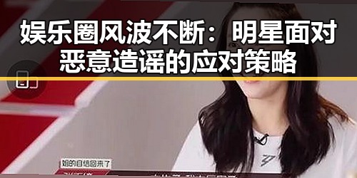 娱乐圈风波不断:明星面对恶意造谣的应对策略